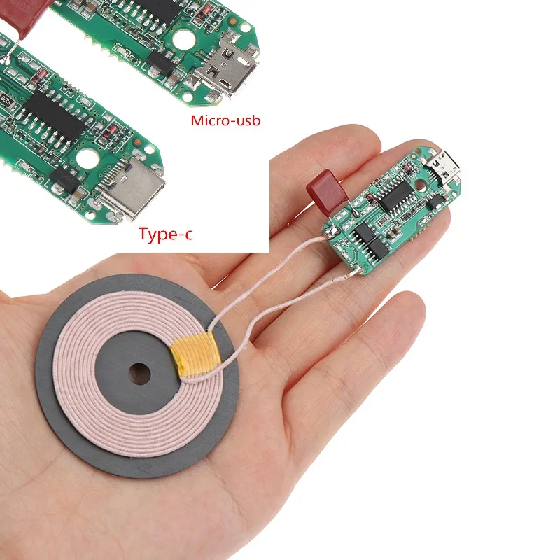 10/15W Fast Wireless Charger Module Micro Type-C Universal Mobile Phone Transmitter PCBA Circuit Board Coil DIY