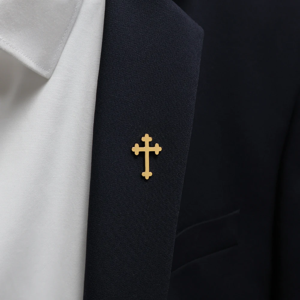 Fashionable and Minimalist Cross Brooch Personalized Stainless Steel Brooch  Christian Gift - AliExpress, image size:1000x1000