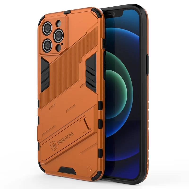 Armor Matte Shockproof Phone Case with Holder - Soft TPU + Hard PC