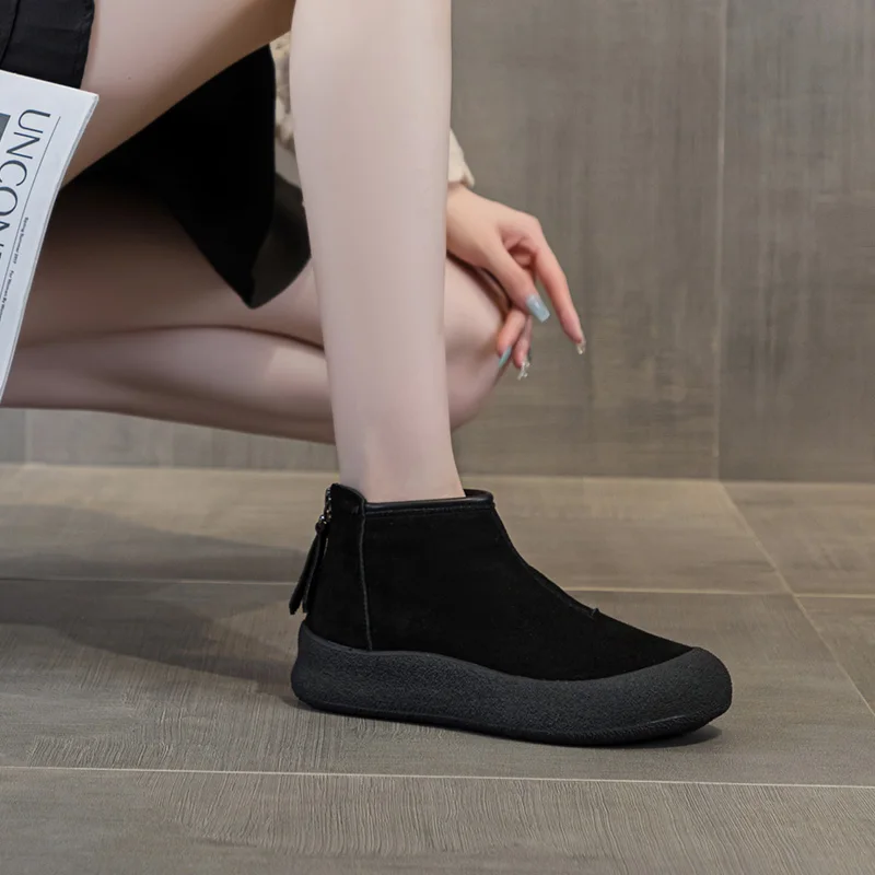 AIYUQI Snow Boots Women Large Size 2025 Winter Genuine Leather Women Short Shoes Thickened Warm Winter Boots Women - Image 4