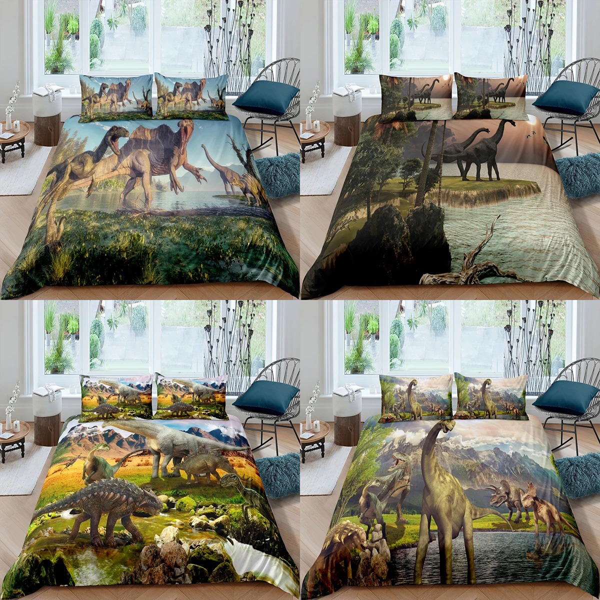 

Домашний текстиль, роскошный комплект с пододеяльником с 3D динозавром, наволочка, Детский Комплект постельного белья, постельное белье размера AU/EU/UK/US Queen и King