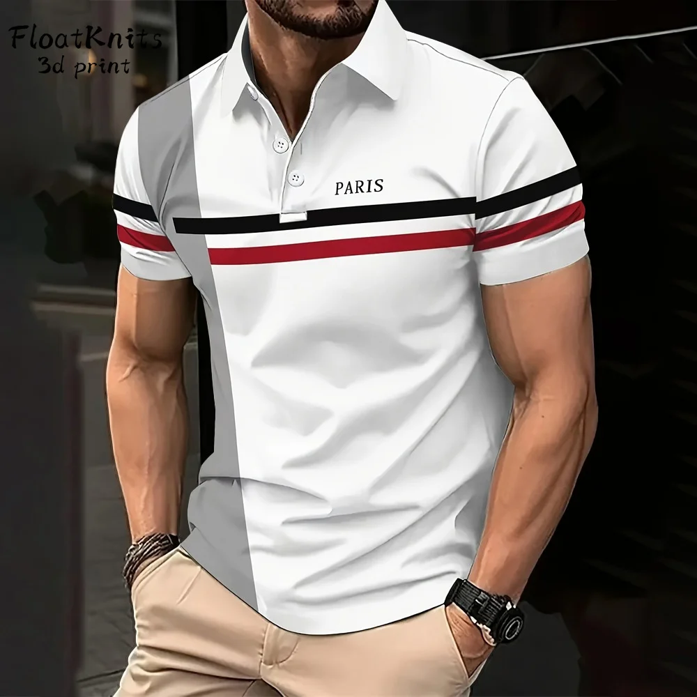 Minimalist Striped Men's Polo Shirt Fashion Top Lapel Short Sleeve Tee Business Men's Clothing Shirts for Man New in Tops & Tees 7 S07287f003b284058a47c48e5b3d875a6l