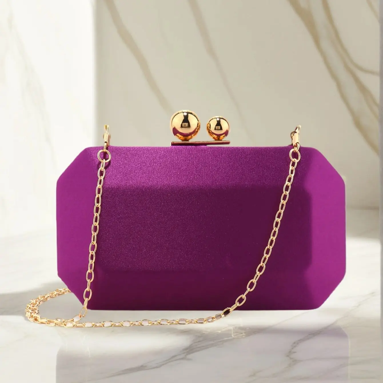 Satin Luxury Women Evening Clutch Bags With Metal Glitter