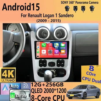 Radio de coche Android 15 para Renault Logan 1 Sandero 2009 - 2015 para Dacia Duster 2010 - 2017 reproductor de vídeo Multimedia navegación s 1
