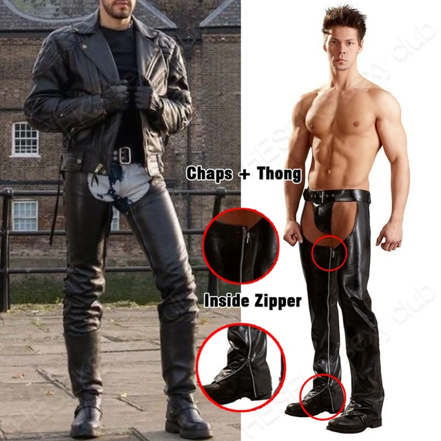 Cowboy Assless Chaps For Gay Men Porn - Men Cowboy Chaps Pants With Thongs Leather Pants Sleeves Sexy Ass-less Chap  For Men Moto Pants Cool Outfits Stripper Adult Wear - Exotic Pants -  AliExpress