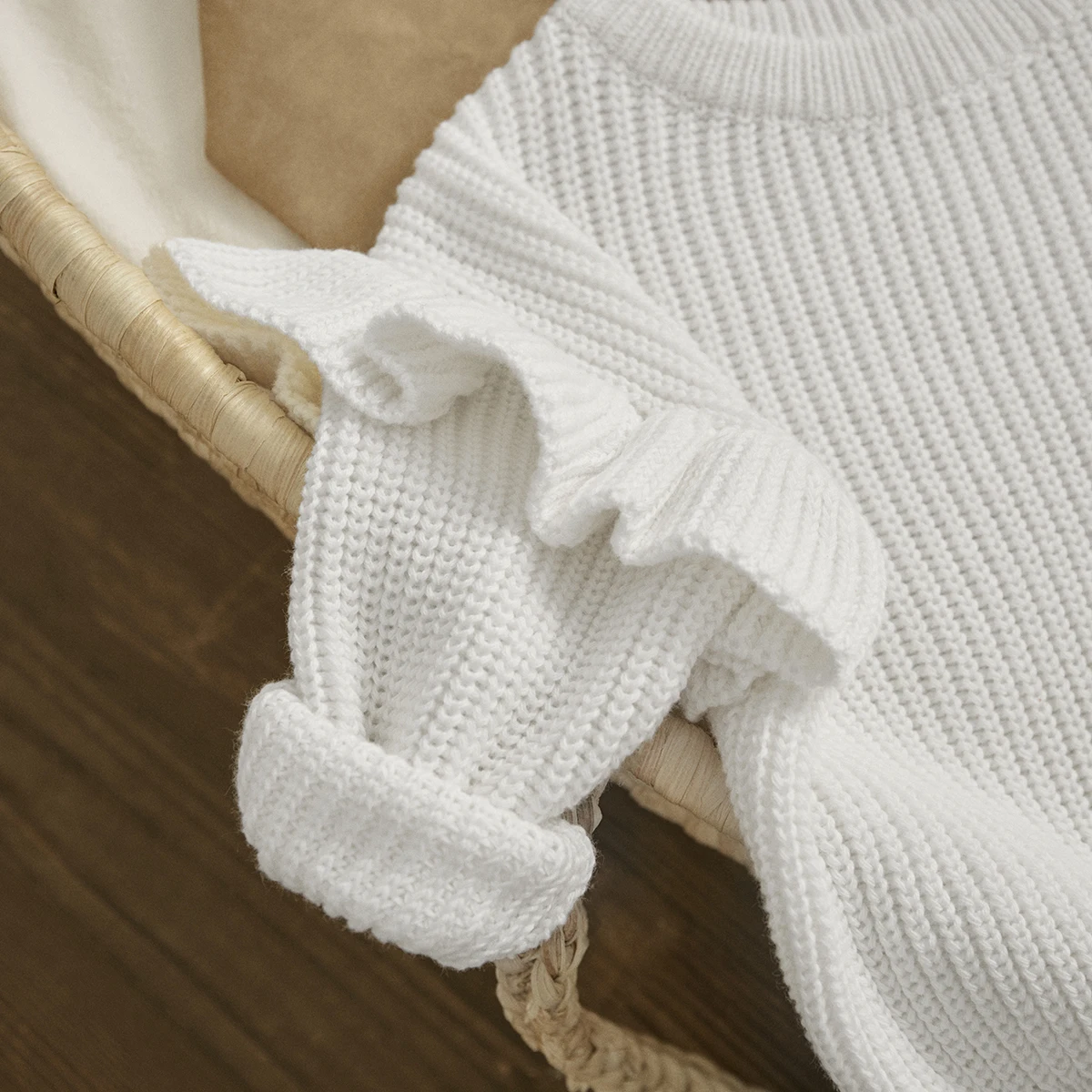 Baby Girls Sweater ma&baby 0-3Y Toddler Infant Newborn Baby Girl Sweaters Cute Ruffle Long Sleeve Solid Color Knit Pullover Fall Winter Loose Tops