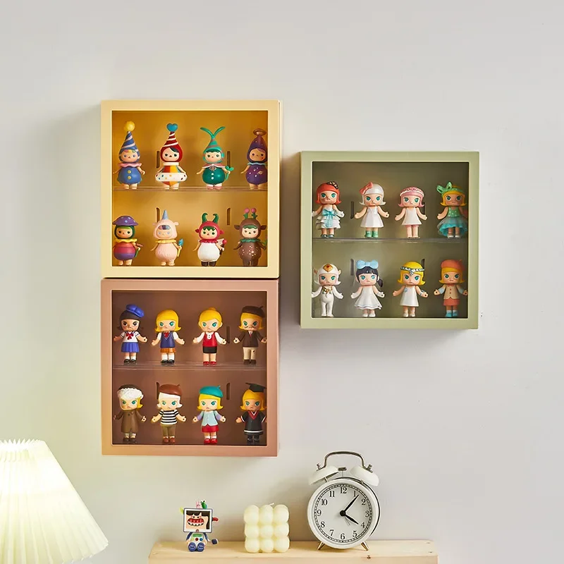 24.5x24.5x8cm Wall Mounted Clear Acrylic Box Figures Display Case Figures Display Stand Dust Proof Doll Toy Storage Box 3