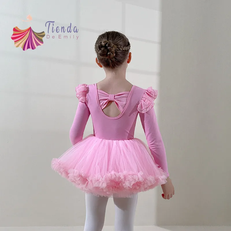DIPUG Ballet Leotards For Girls With Skirt Shiny Toddler