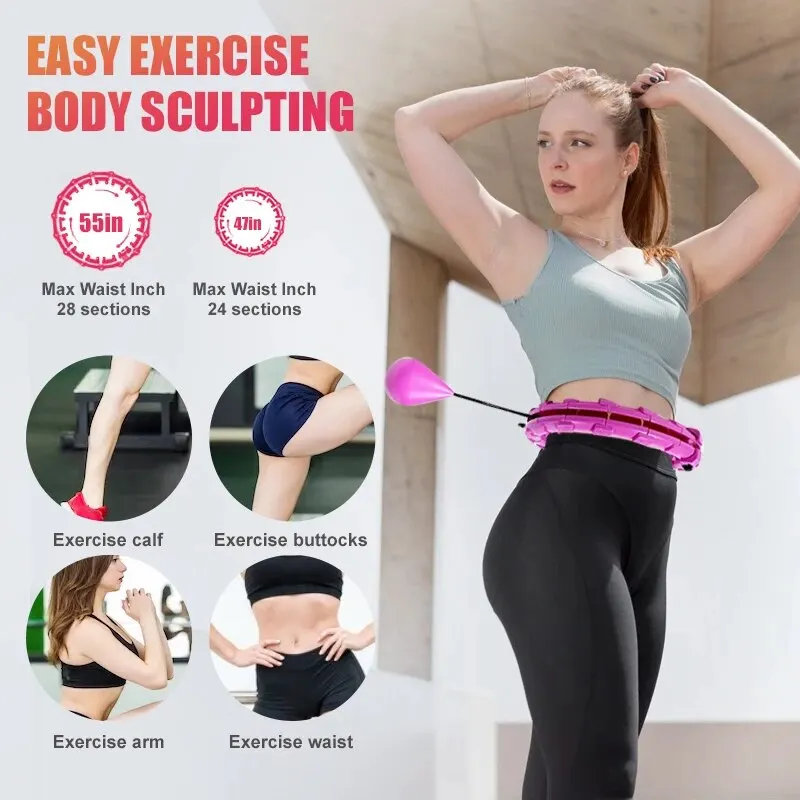 Fitness Hoop WESTTUNE Smart Weighted Fitness Hoop Exercise Circle Infinity Fitness Hoop with Detachable Knots for Adults Weight Loss Exercise