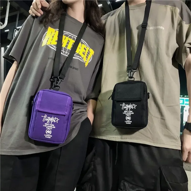 Youda Men Sling Bag Mini Crossbody Bag Fashion Women Small Shoulder Bags Boy Canvas Messenger Simple Solid Color Couple New