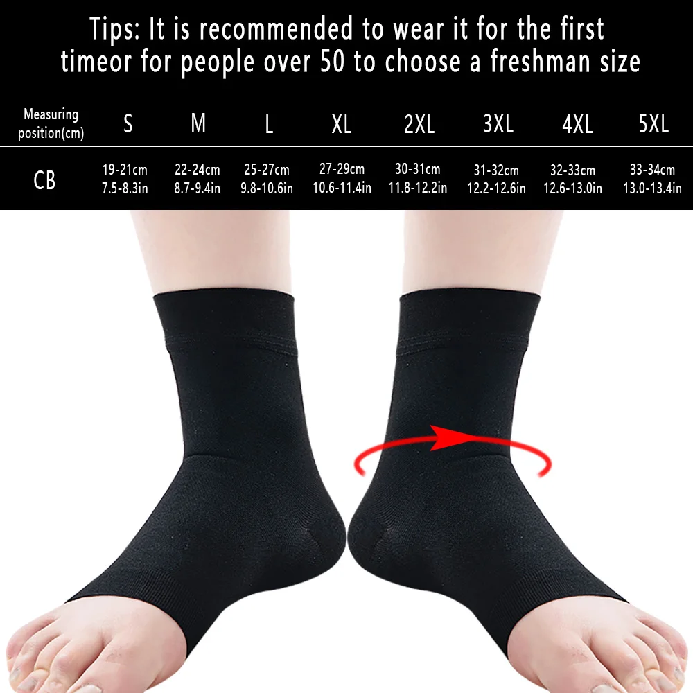 Medical Fasciitis Compression Ankle Socks Men and Women Outdoor Running Nylon Anti-sprain Pain Relief Protector 2pcs/Pair Ankle Socks Ankle Support Compression Socks Ankle Support Brace