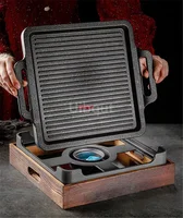 Smokeless Portable BBQ Grill Korean Japanese Barbecue Grill Charcoal BBQ Oven Alcohol Stove Household Non-stick korean bbq table 4