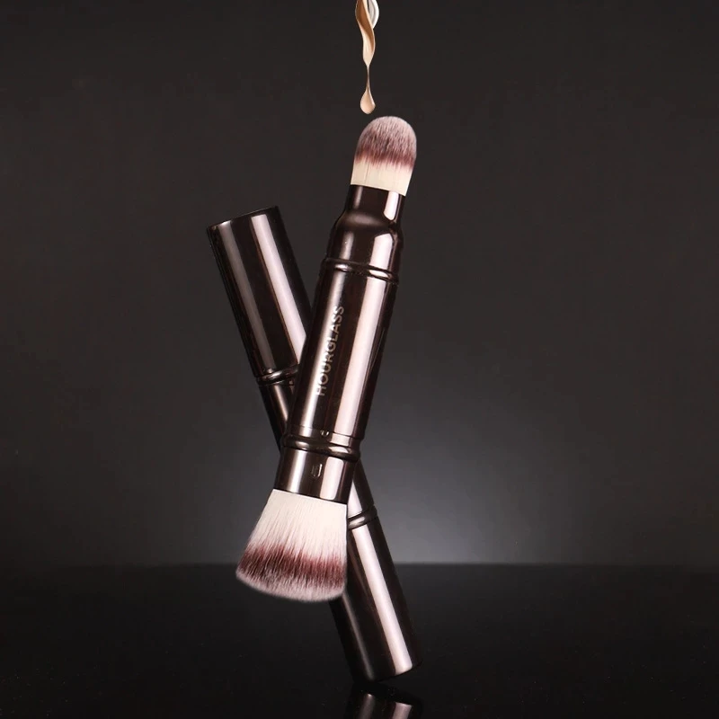 

Hourglass Makeup Brushes Retractable Double-Ended Dense Powder Face Liquid BB Cream Complexion Portable Cosmetics Brush Tools