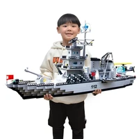 1560pcs Model Warships Building Blocks Construction Navy Battleship Army Boat Aircraft Bricks Toys for Children Gift 1