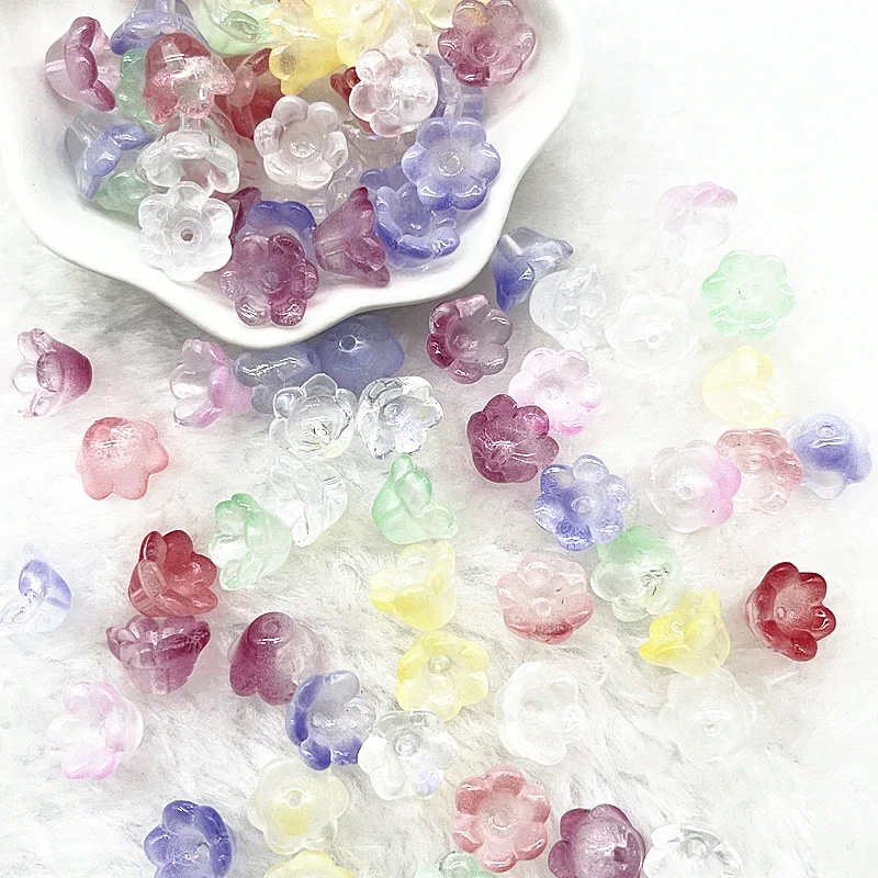 100 Perline A Fiore In Vetro Sfumato | Per Bracciali, Orecchini, Collane Fai Da Te | Decorazioni Creative E Eleganti - Foto 8