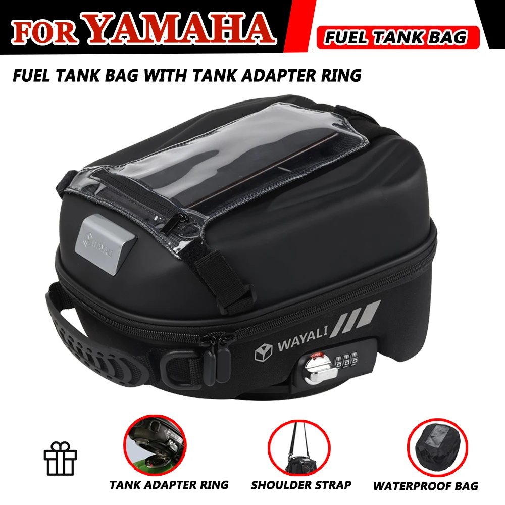 Fuel Tank Bag Tank Adapter Ring Navigation Package Storage Bag For YAMAHA YZF R1 R3 R6 R25 R15 MT25 MT03 FJR 1300 XT1200Z XSR900 алюминиевый замок для руля мотоцикла с чпу ручка безопасности замки для рычага тормоза для yamaha yzf r1 r3 r15 v3 r25 r125 r6 аксессуары