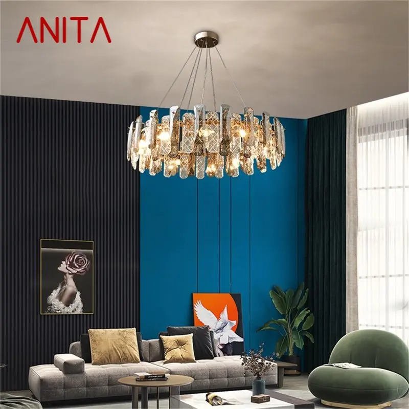 

ANITA Crystal Pendant Light Postmodern Luxury LED Lamp Fixture Decorative For Home Living Room