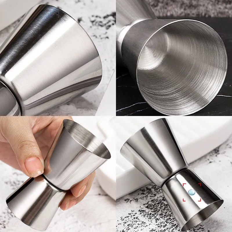 Stainless Steel Cocktail Measuring Jigger Double Shaker Cup Shot Drink Spirit Measure Jigger Kitchen Gadgets Bar Accessories cocktail shaker,measuring jigger,stainless steel measuring cups