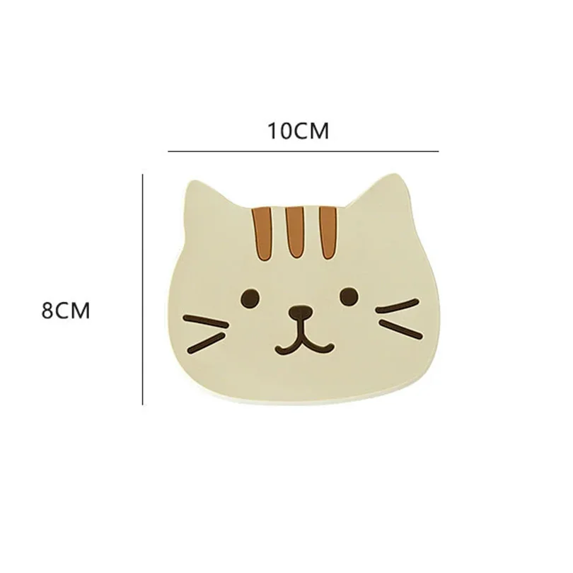 5pcs Cat Cute Cup Cushion Reusable Silicone Tea Cup Insulation Cushion PVC Anti Slip And Anti Scald Bowl Cushion