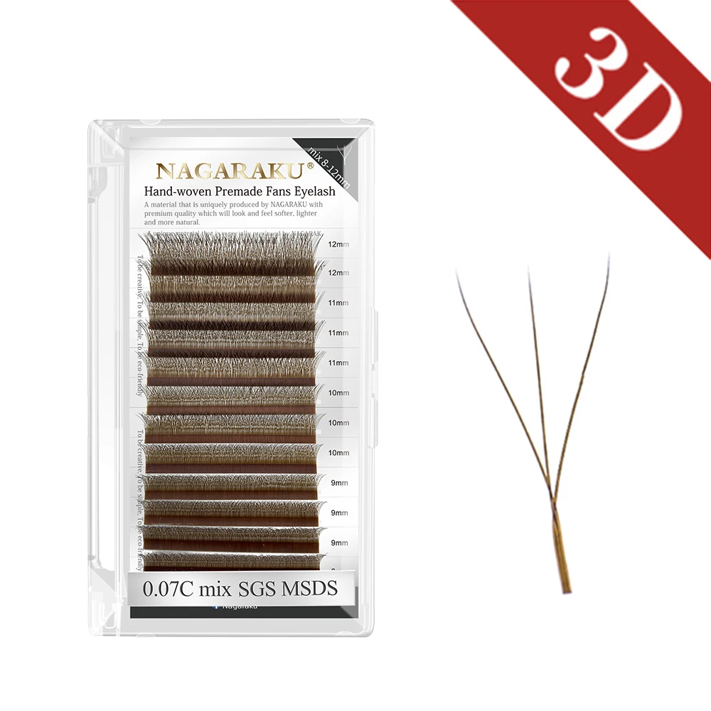 thumbnail image 1 of NAGARAKU floración automática en forma de W floración 3D 4D 5D 6D ventiladores prefabricados extensiones de pestañas rápidas luz suave Natural completamente densa, 1 of 5