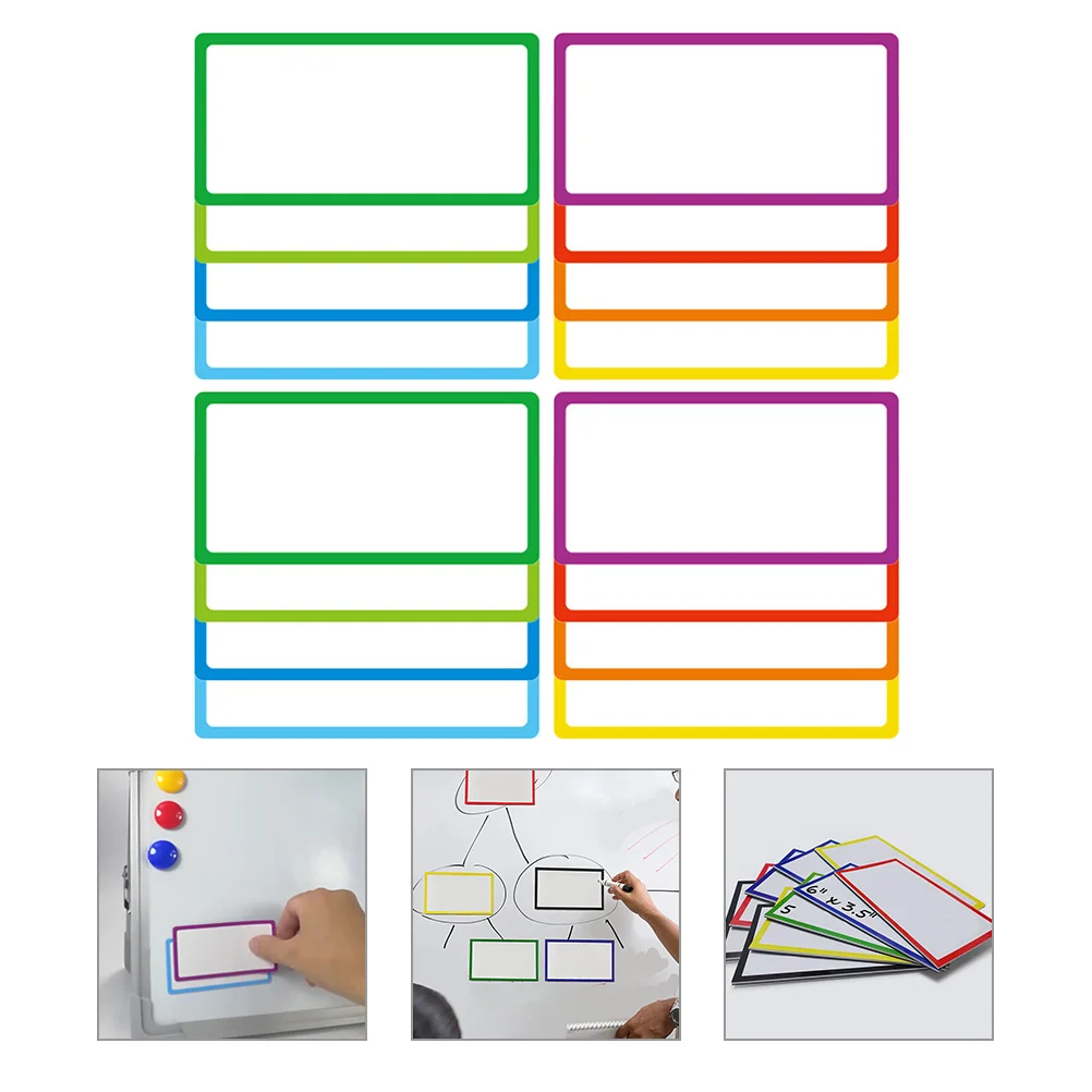 

16 Pcs Stickers Magnetic Name Tape Staff Labels Dry Erase Magnets The Pet Convenient Tags