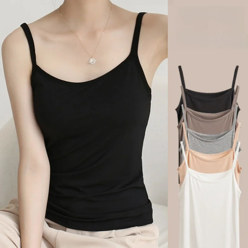 

Factory Direct Sales Spring and Summer All-Matching Tank Top Women's Simple Solid Color Slim Elastic Bottoming Shirt Wholesale D
