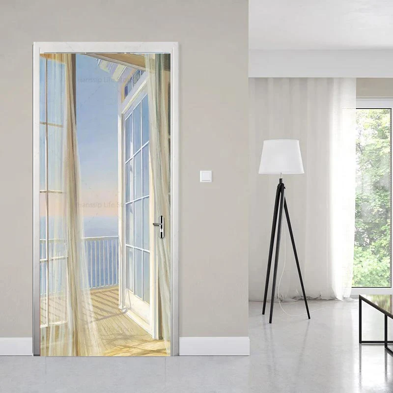 3D Geometric DIY PVC Door Decoration Sticker