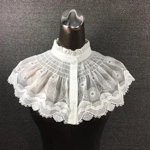 

Fashion All-match New Fake Collar Decorative Lace Lace Hollow Stand Collar White Cotton Shawl Blouse Accessories