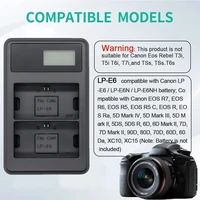 LP-E6 Battery Charger Dual Slot, Suitable for Canon Camera Battery Charging R7, E6, R5, R, 90D, 80D, 70D, Etc. 6