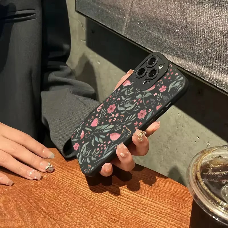 Vibrant Rainbow Floral Silicone Phone Case
