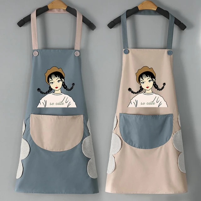 Delantal de cocina creativo de un tamaño para mujer, delantal impermeable  de conejo de dibujos animados, accesorios de cocina, paño de limpieza a  mano - AliExpress