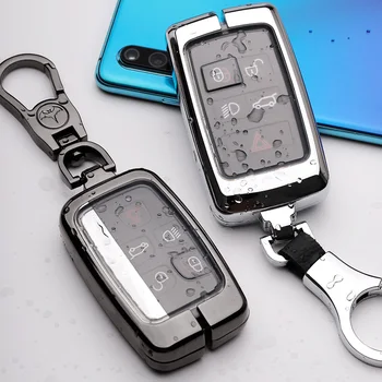 Metallo Car Key Caso Della Copertura Per Land Rover A9 Range Rover Sport 4Evoque Freelander 2 Discovery per Jaguar XE XJ XJL XF C-X16 Chitarra - Metallo Car Key Caso Della Copertura Per Land Rover A9 Range Rover Sport 4Evoque Freelander