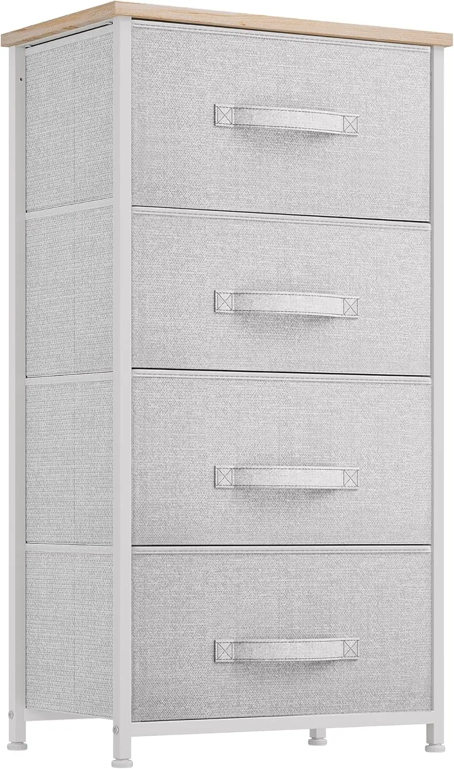 Dresser with 4 Drawers - Fabric Storage Tower, Organizer Unit for Bedroom, Living Room, Hallway, Closets - Sturdy Steel Frame 2