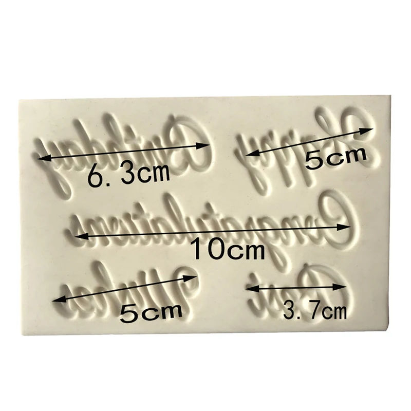 1 Pcs Chocolate Mould Cake Decorating Tools Blessing Letters Happy Birthday Best Wishes Congratulations Silicone Fondant Molds