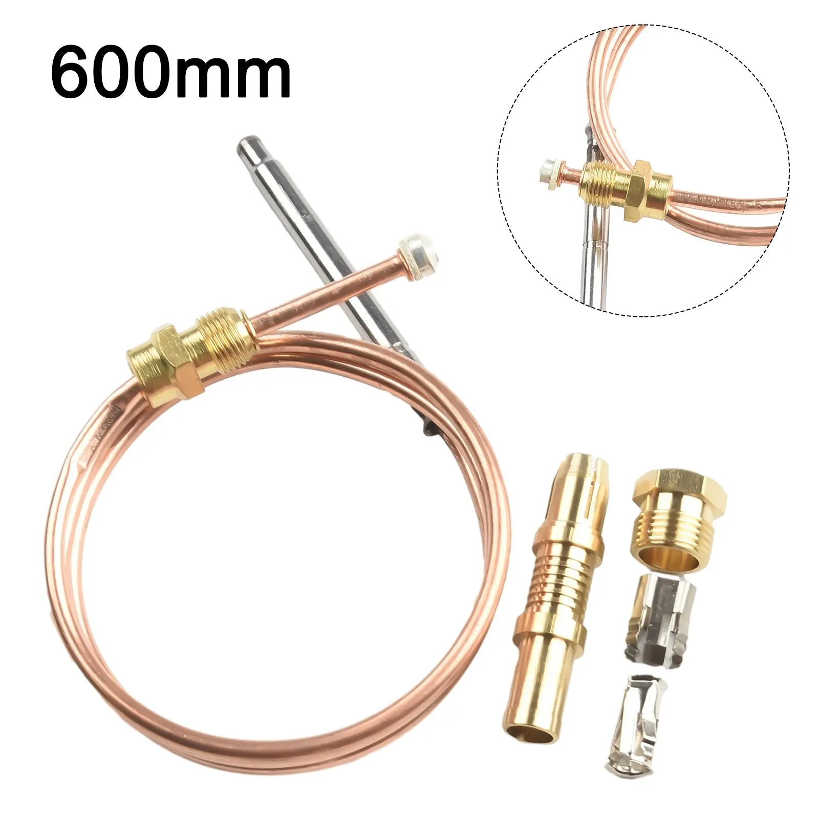

Gas Temperature Control Valve Temperature Sensor Universal Thermocouple Probe 600mm Flameout Protection Temperature Probe Tools