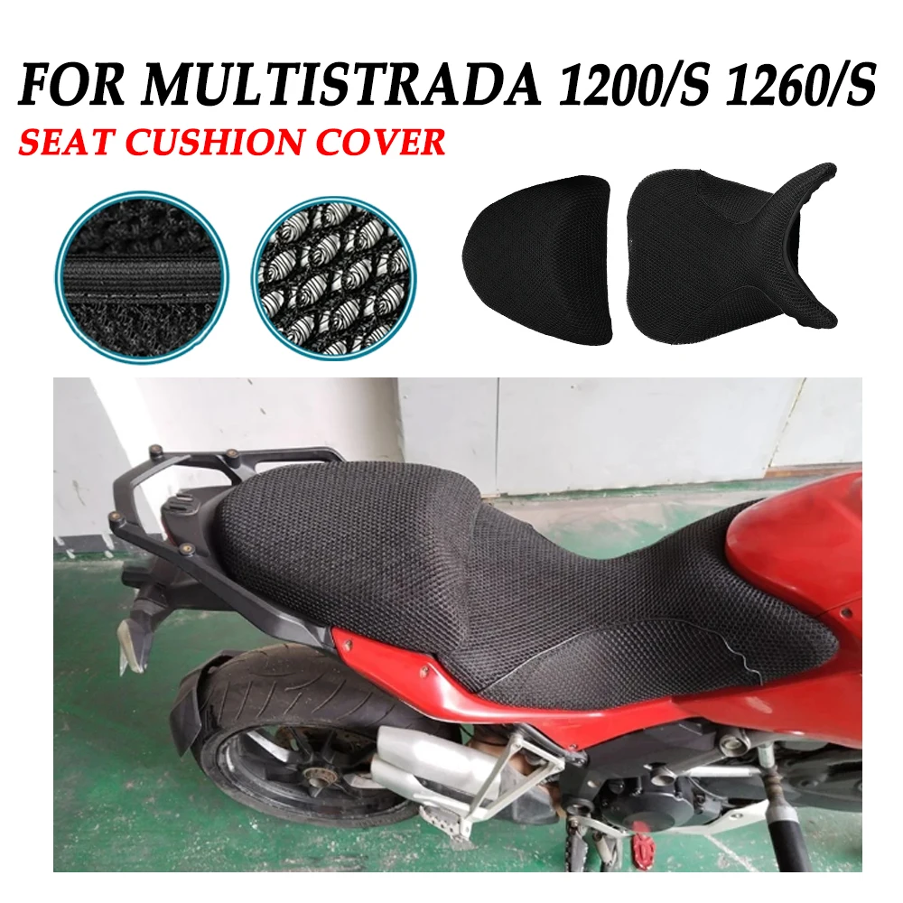 Motorcycle Seat Cushion Cover Thermal Protection Guard Mesh For DUCATI MTS 1260 S 1260S Multistrada 1200 S 1200S