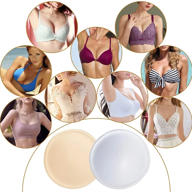 2/6/10pcs Round Soft Bra Inserts Pads Removable Sponge Bra Pads for Women Breast Push Up Enhancer Bra Pad Cups Insert Bra Bikini 3
