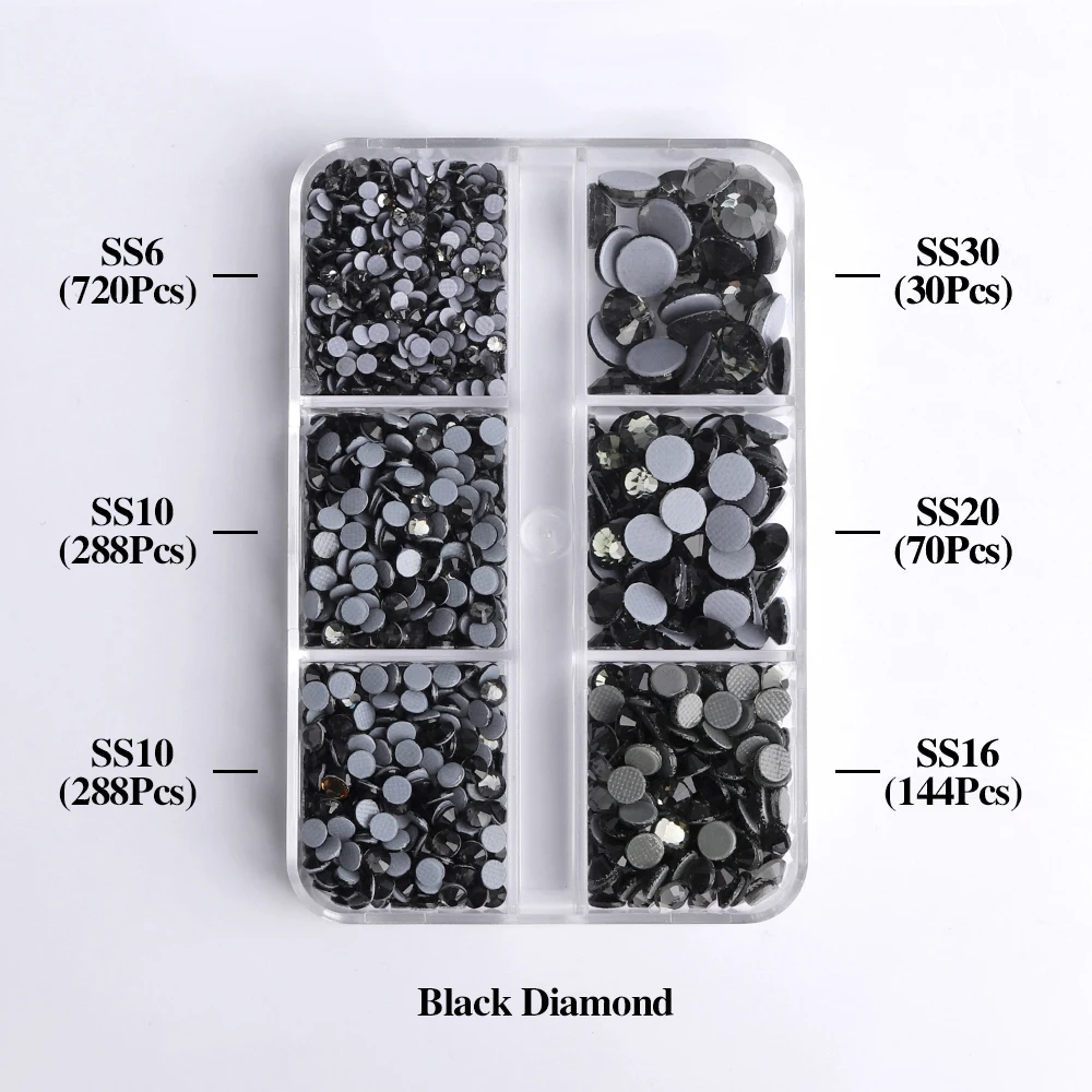 Enhanced Sparkling Glass Hotfix Rhinestones Set - Flat Back Glitter Crystals for Garment Embellishment