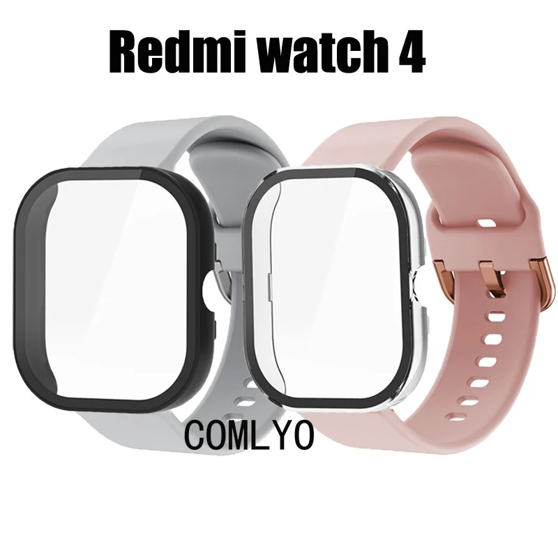 

For Redmi watch 4 Case Glass Screen Protector Smart Watch Bumper Shell Cover Strap Silicone Soft Band