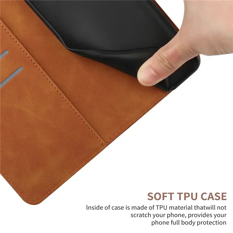 Leather Wallet Flip Case with Card Slots
