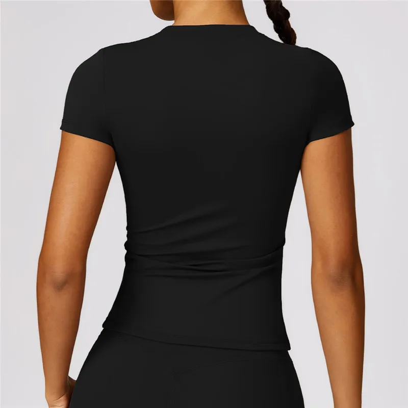 Women Clothing Yoga Gym T Shirts Slim Fit For Sports Fitness Yoga Short Sleeve Running Exercise Sport Tops Compression Shirts