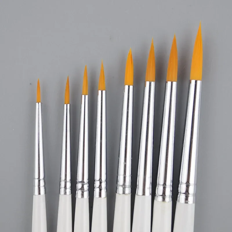 8pieces /lot 00#~6# Outline Pen Pointed Painting Brush Combo for Model Building Military Model DIY X377