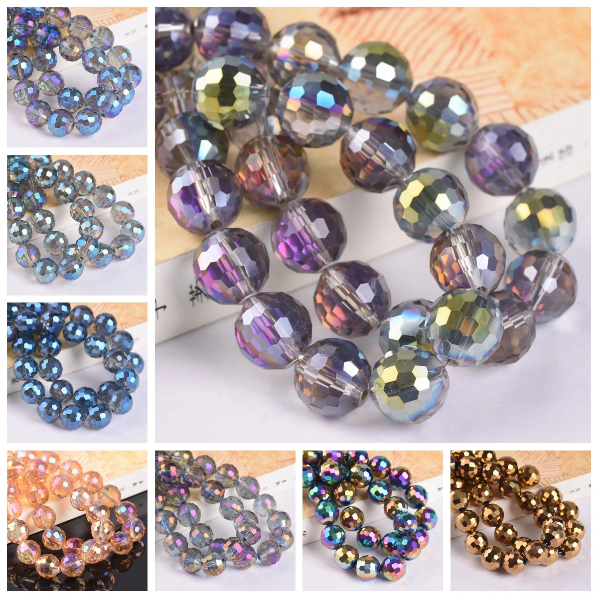 Disco Ball Loose Beads Jewelry  Disco Glass Ball Beads 10mm - Round 96  Ball 6mm 8mm - Aliexpress