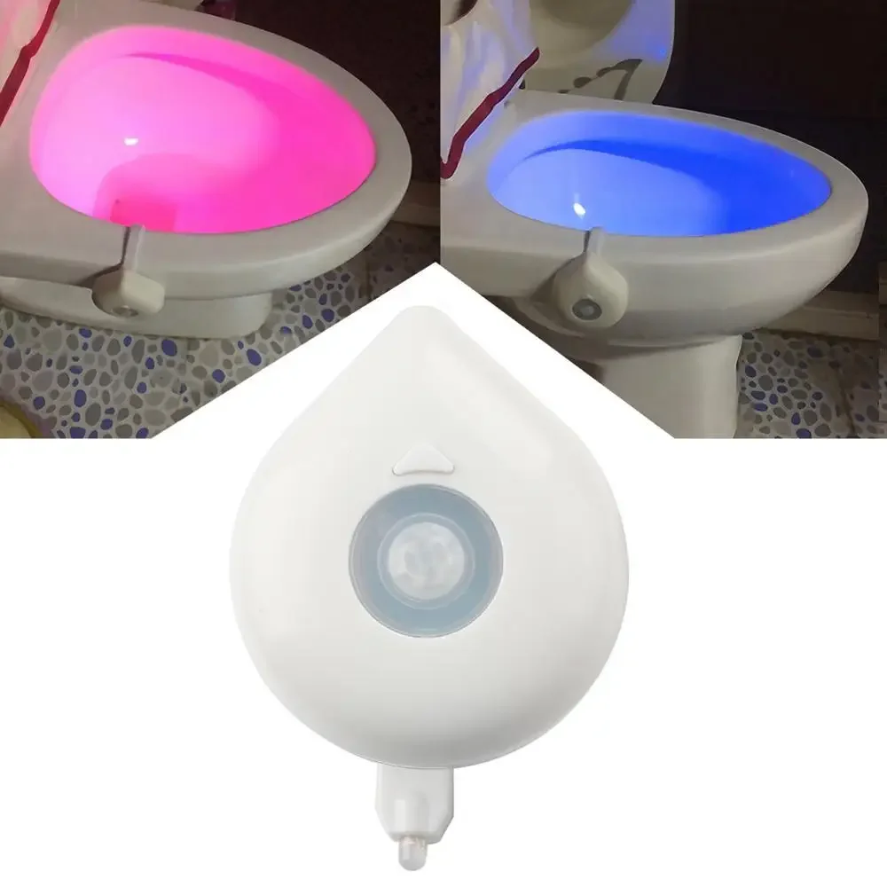 LED Toilet Seat Night Light Motion Sensor WC Light 8 Colors Changeable Lamp  Powered Backlight for Toilet Bowl Child