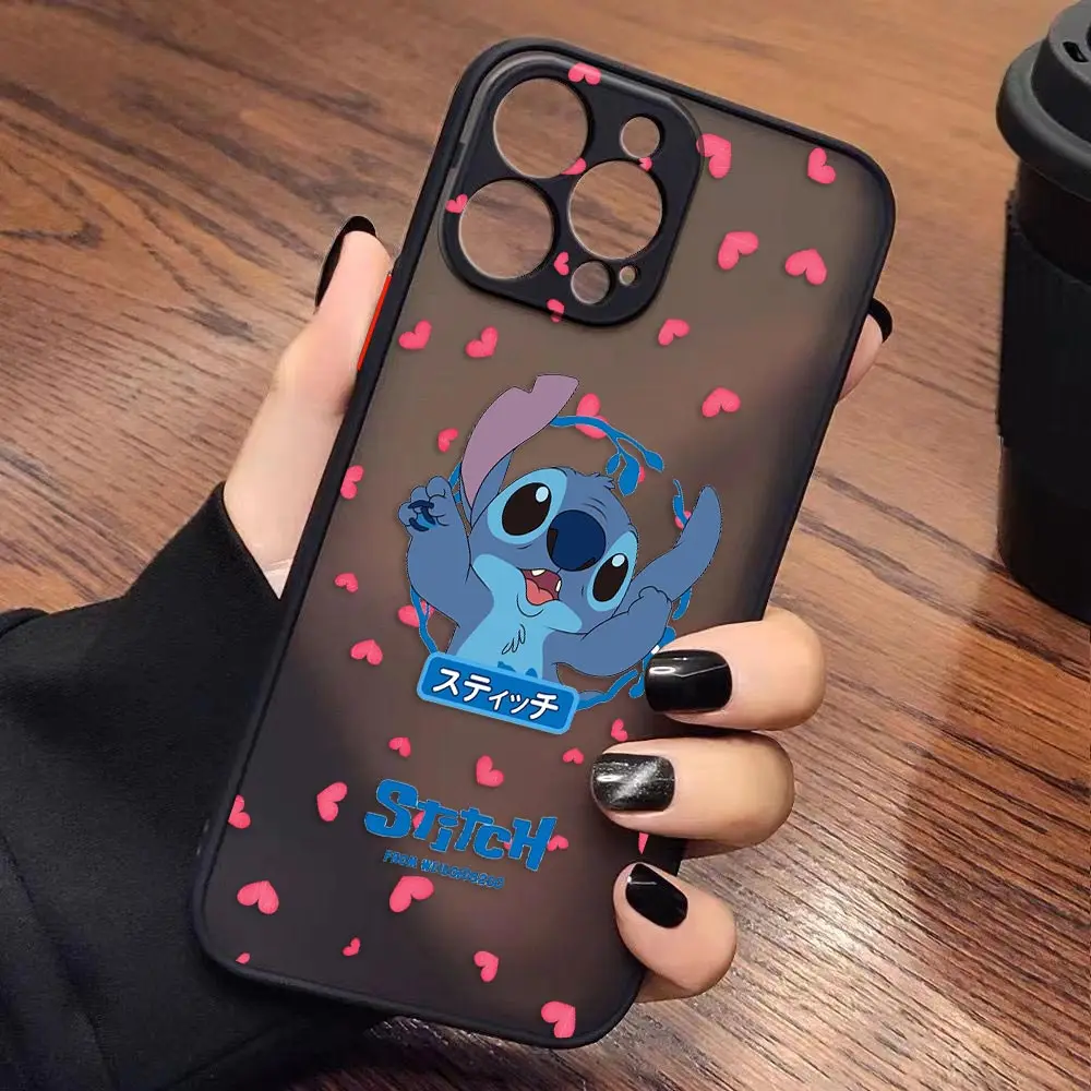 thumbnail image 1 of Case for iPhone Apple 14 13 11 12 MINI Pro XS Max XR X 7 8 SE 2022 2020 6 6S Plus Case Funda Shell Lilo & Stitch Cartoon Anime, 1 of 5