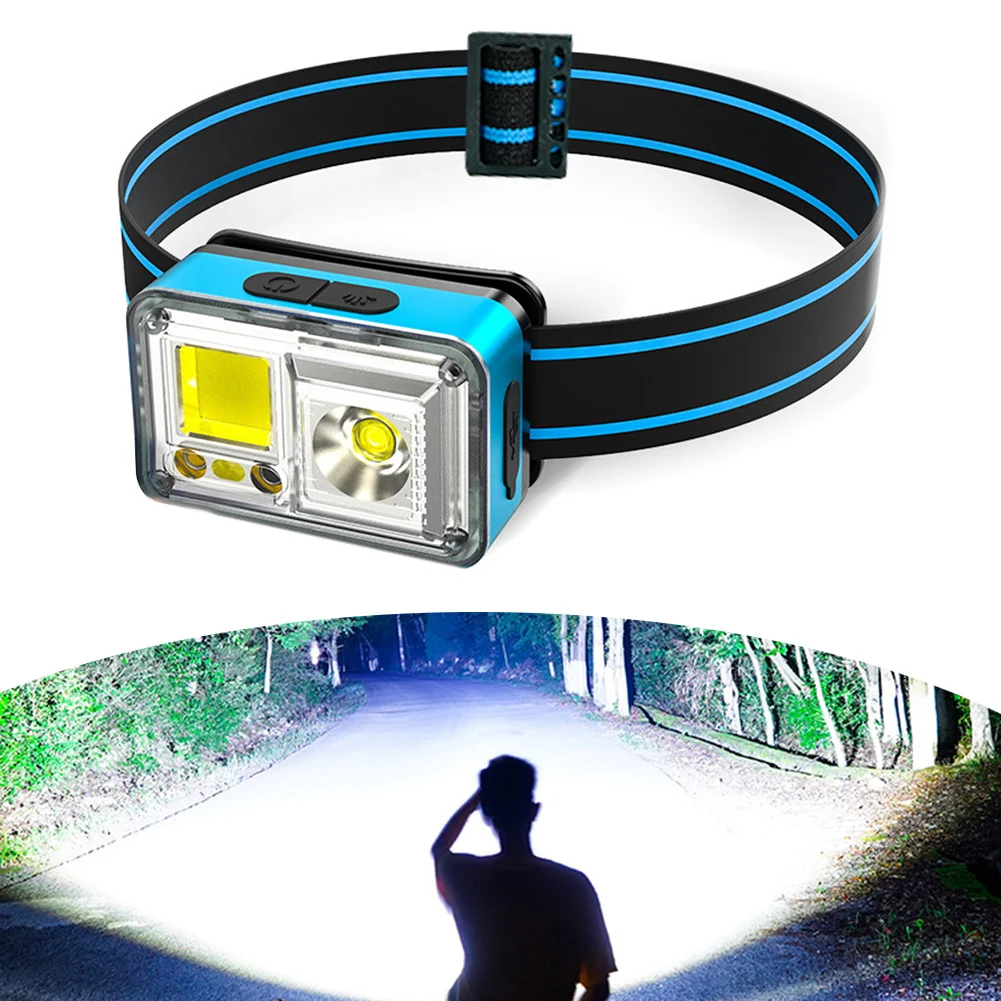 

Головной фонарь, яркий светодиодный перезаряжаемый фонарик, 7 режимов освещения, волновой датчик для рыбалки, кемпинга, велоспорта, походов, обслуживания