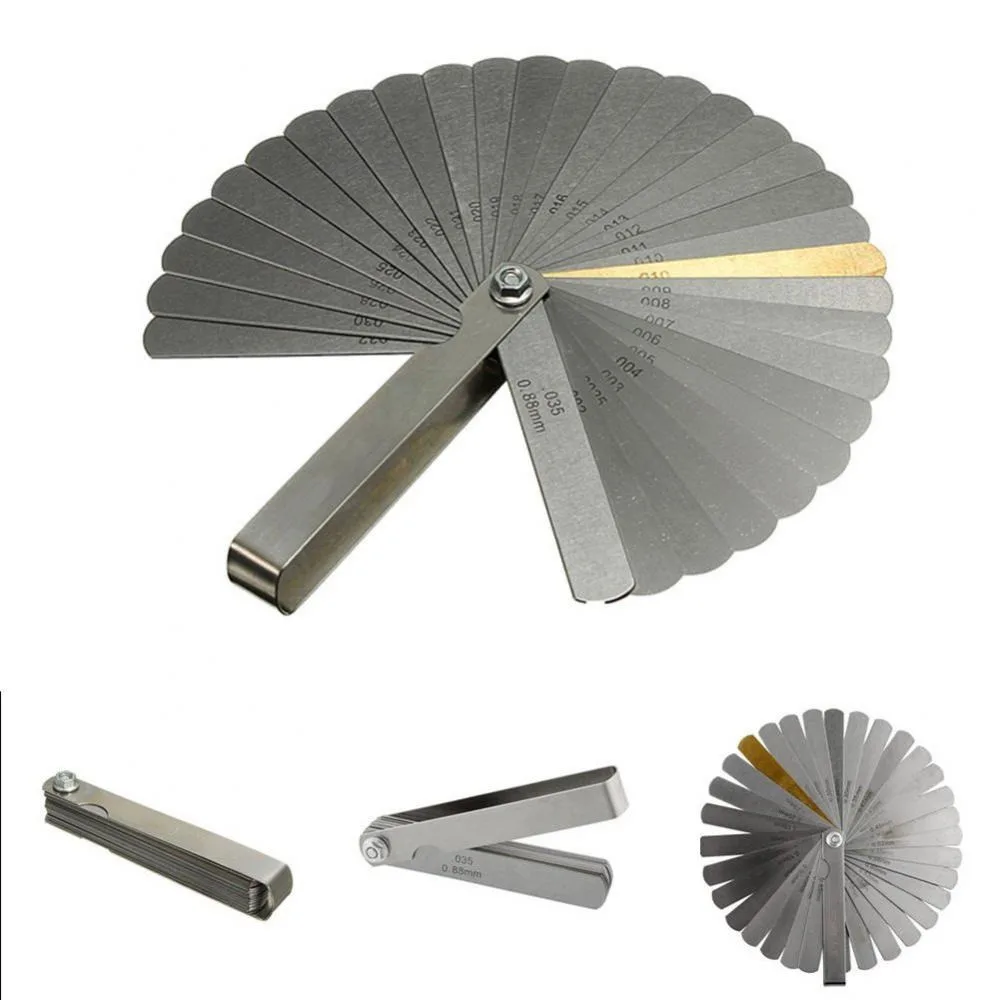 스테인레스 스틸 필러 게이지, 고품질 32 날, 고정밀 갭 필러, 0.04-0.88mm 두께 게이지 목공