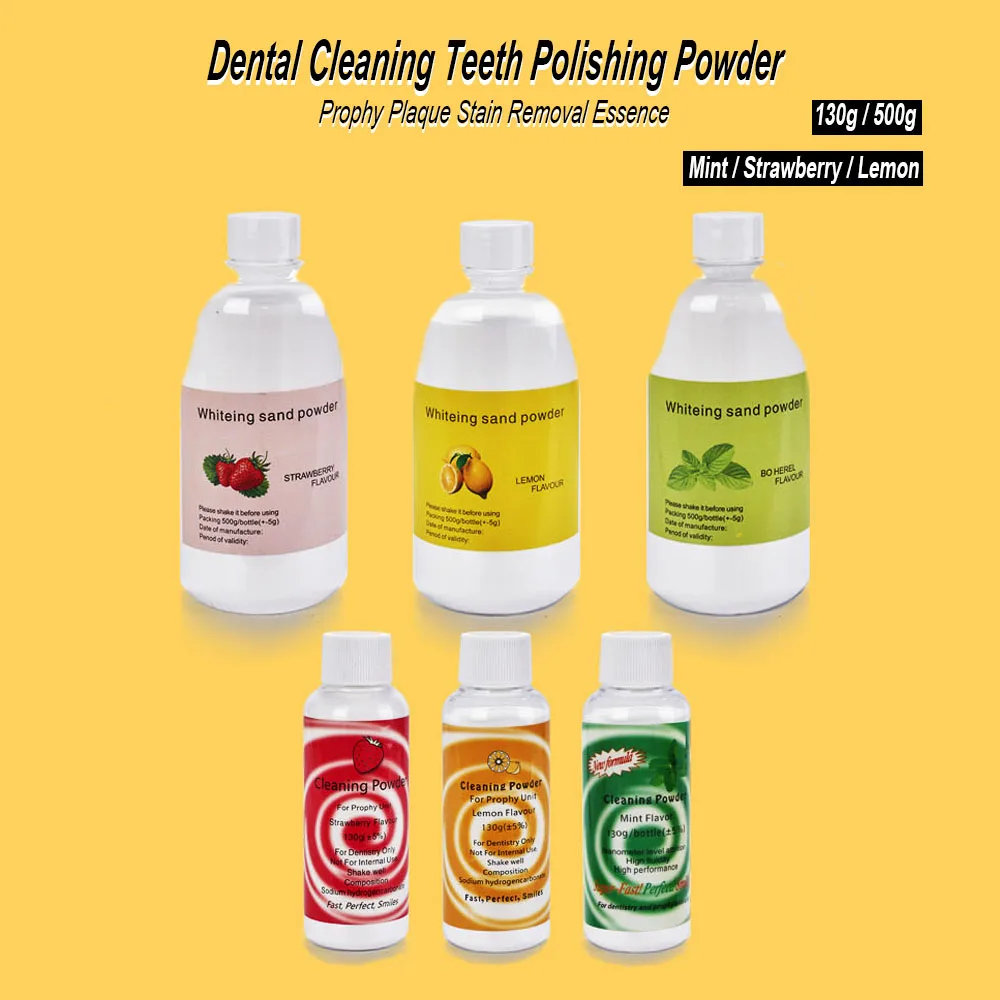 130g500gDentalPolishingSandPowderAirJetFlow3FlavorsTeeth