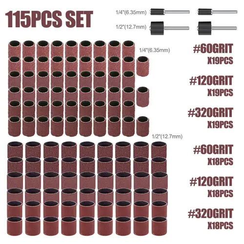 CMCP Sanding Drum Set Grit #80 #100 #120 Dremel With Sanding Mandrels Sanding Bands For Dremel Rotary Tools Abrasive Tools - Image 19