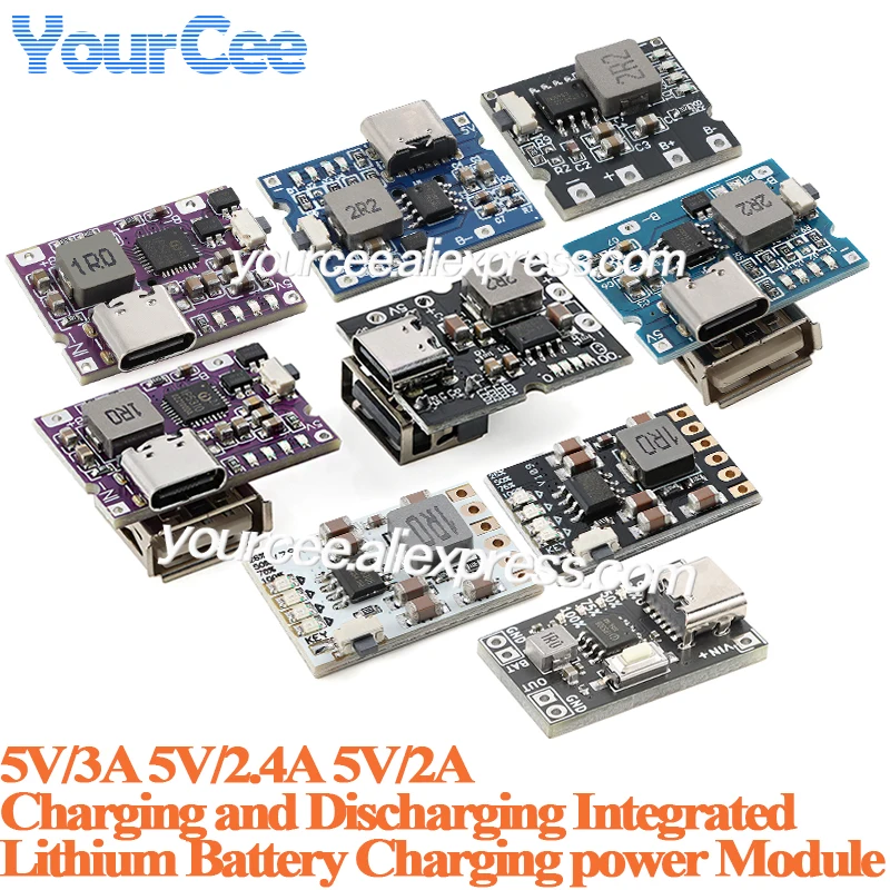 5pcs/1pc5V3A2.4A2APowerChargingandDischargingIntegratedModuleTYPE-CUSBLithiumLiPoBatteryChargerBoardDIYMobile-AliExpress